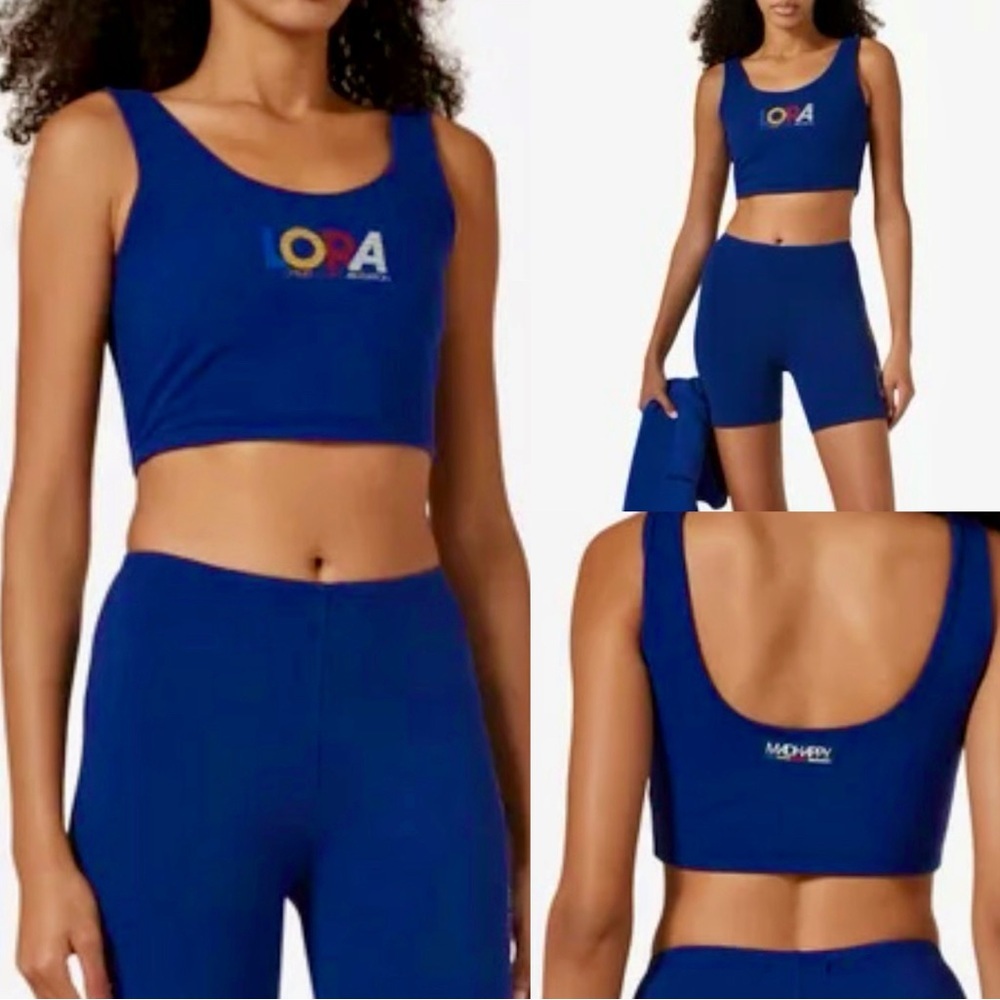 NWT MadHappy Local Optimist Run Club Top Biker Athletic Tank in Starry Blue Navy
